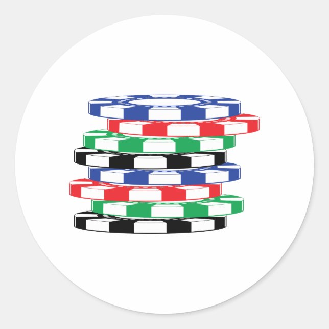 Poker Chips Classic Round Sticker (Front)