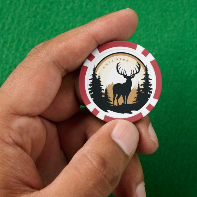 Poker Chips Deer - Personalised - Add Name (Hand)