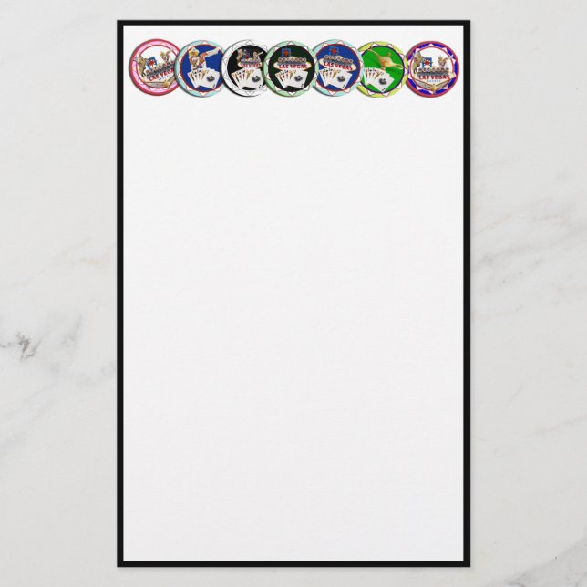 Poker Chips Galore Stationery (Front)