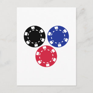 Poker chips gambling postcard