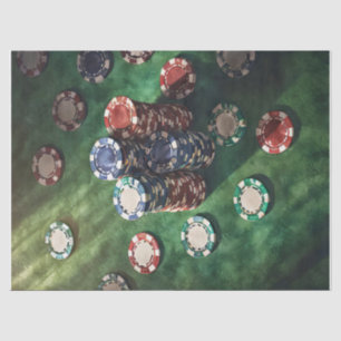 Poker Chips Stacked on Felt, Gaming Tissue Paper