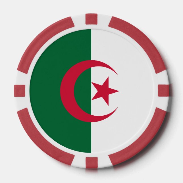 Poker chips with Flag of Algeria (Front)