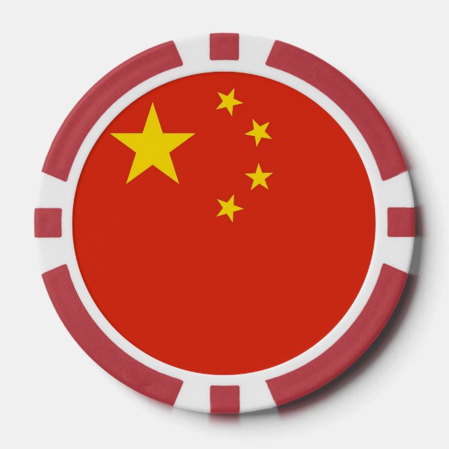 Poker chips with Flag of China (Front)
