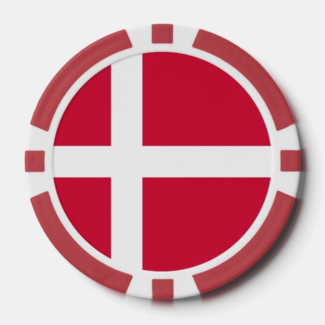 Poker chips with Flag of Denmark (Front)
