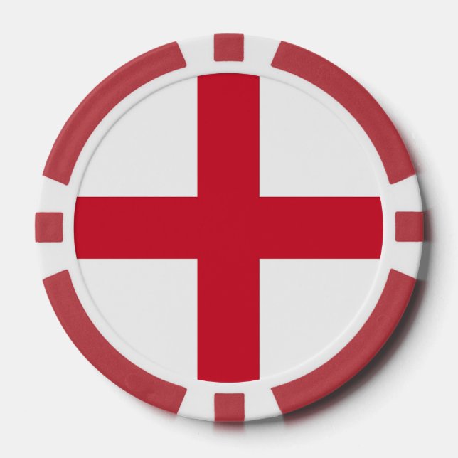 Poker chips with Flag of England, United Kingdom (Front)