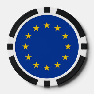 Poker chips with Flag of European Union