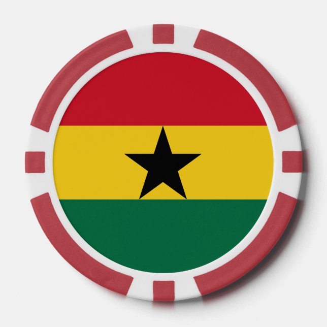 Poker chips with Flag of Ghana (Front)