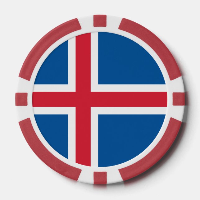 Poker chips with Flag of Iceland (Front)