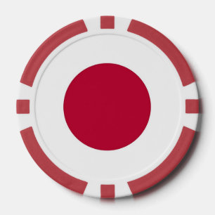 Poker chips with Flag of Japan