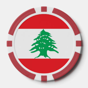 Poker chips with Flag of Lebanon