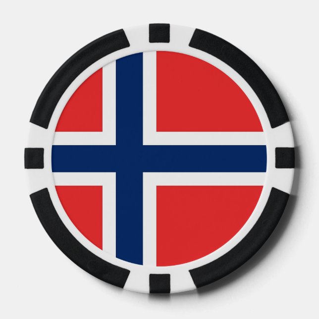Poker chips with Flag of Norway (Front)