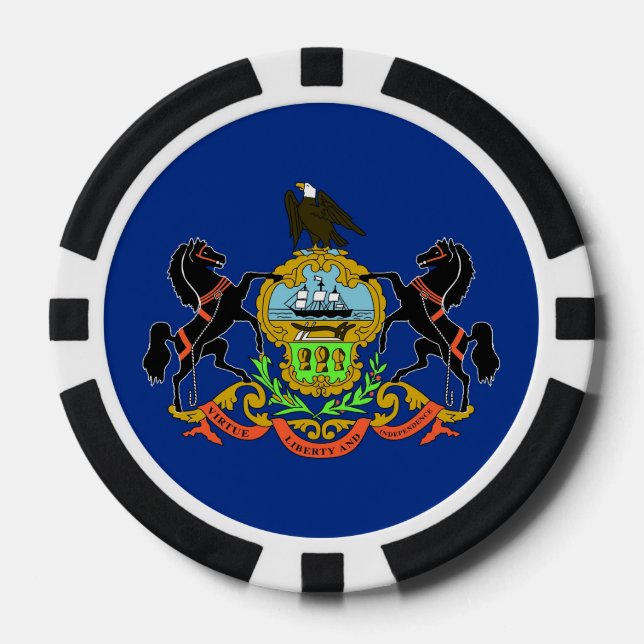 Poker chips with Flag of Pennsylvania (Front)