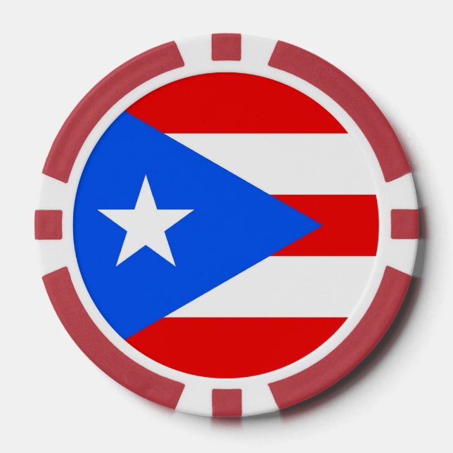 Poker chips with Flag of Puerto Rico (Front)