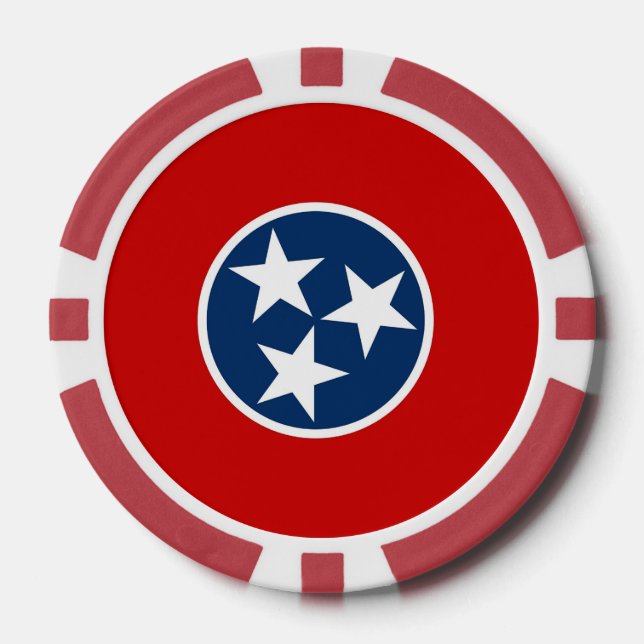 Poker chips with Flag of Tennessee (Front)