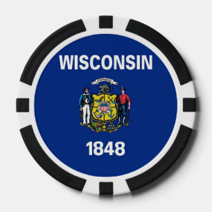 Poker chips with Flag of Wisconsin
