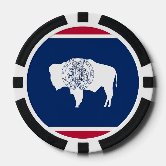 Poker chips with Flag of Wyoming (Front)