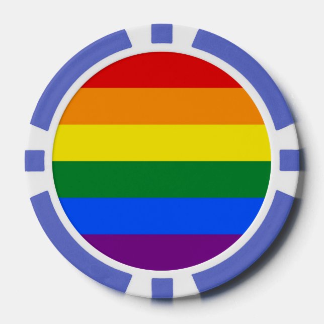 Poker chips with LGBT Rainbow Flag (Front)