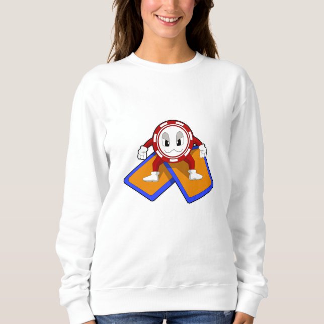 Poker chips with Poker cards Sweatshirt (Front)