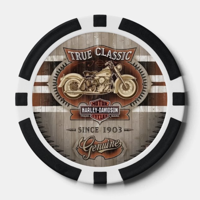 Poker Chips with True Classic Motorcycles Emblem