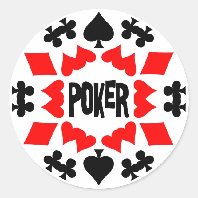 POKER CLASSIC ROUND STICKER (Front)