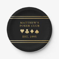 Poker Club Tournament Gold Playing Card Suits