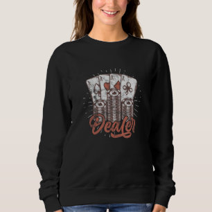 Poker Dealer Casino Dealer Poker Chips Distressed Sweatshirt