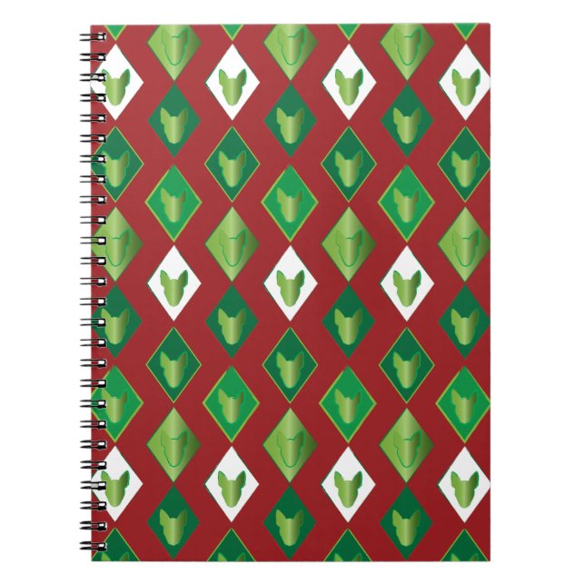 Poker Diamond Bull Terrier Spiral Notebook (Front)