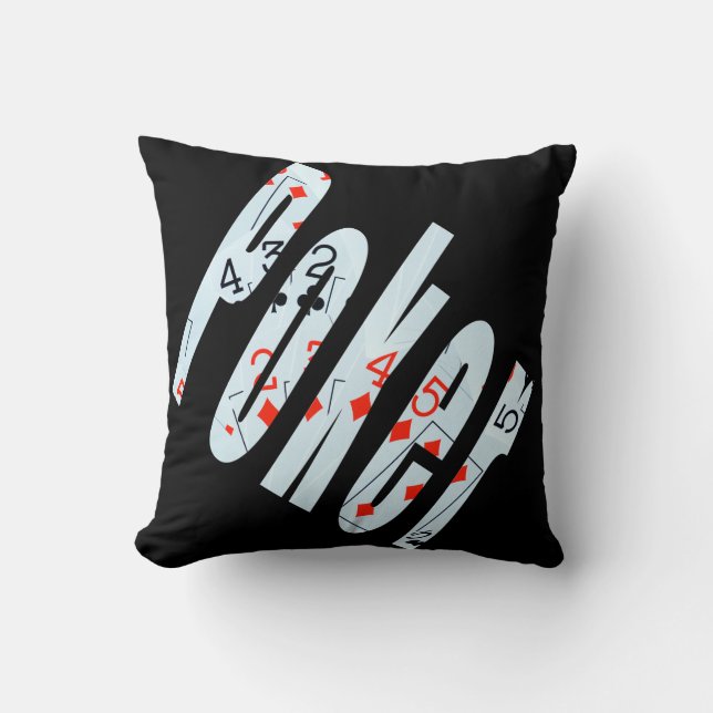 Poker, Dimensional Logo, Black Lounge Cushion (Front)
