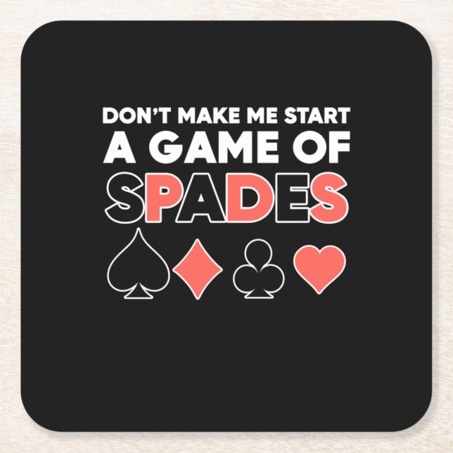 Poker Do Not Make Me Start A Game Square Paper Coaster (Front)