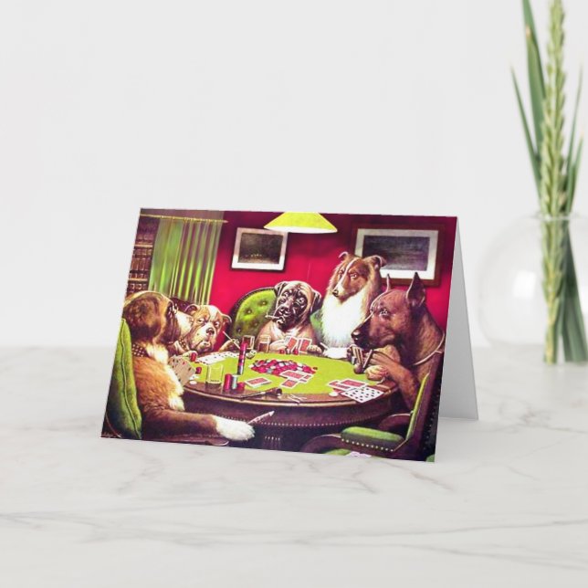 Poker Dogs: A Bold Bluff Card (Front)