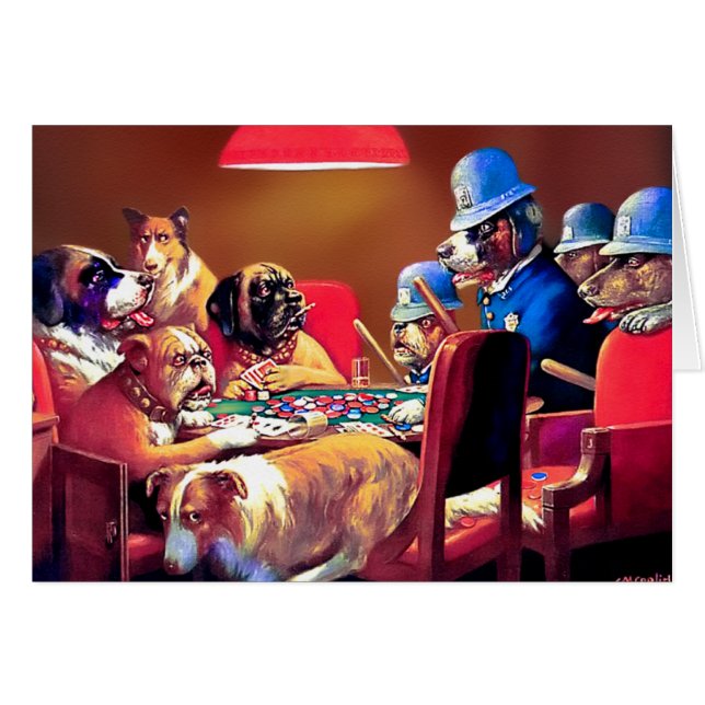 Poker Dogs: Pinched with Four Aces (Front Horizontal)