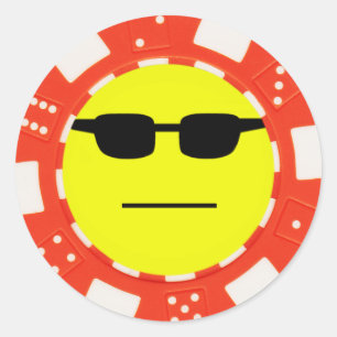 poker face classic round sticker