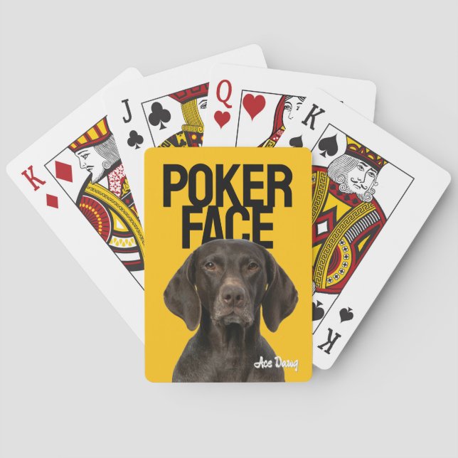 Poker Face Custom Dog Photo Playing Cards (Back)