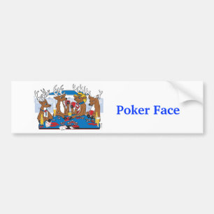 Poker Face Deer Bumper Sticker