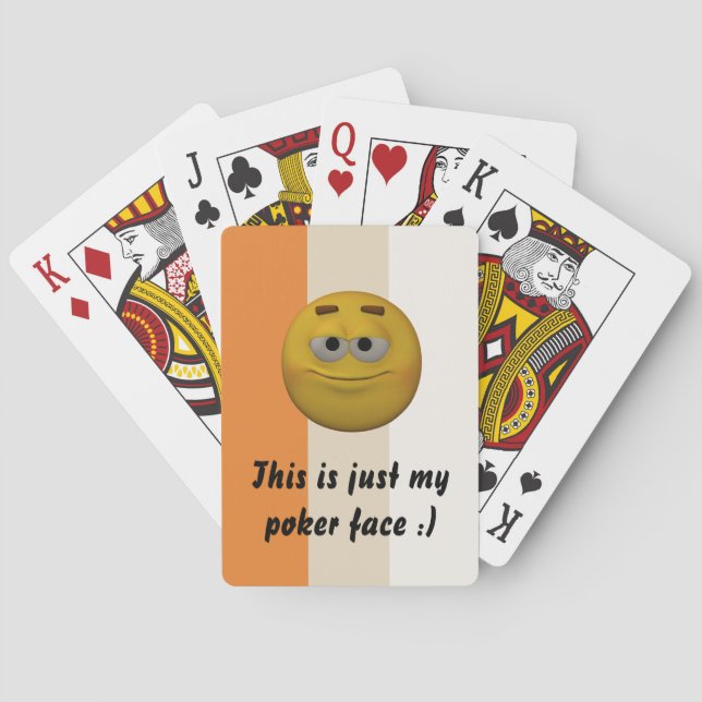 Poker Face Emoticon Playing cards Template (Back)