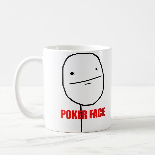 Poker Face Meme Coffee Mug (Left)