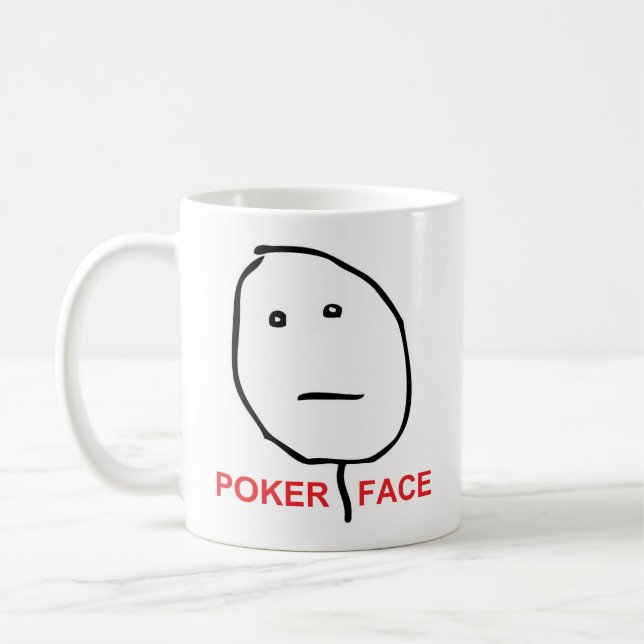 Poker Face Rage Face Meme Coffee Mug (Left)