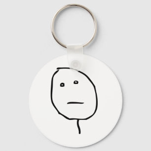 Poker Face Rage Face Meme Key Ring