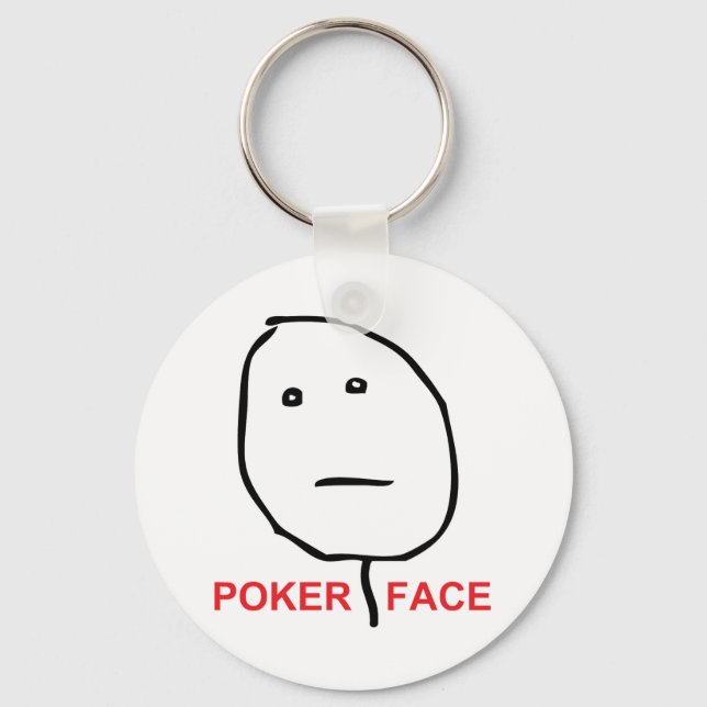 Poker Face Rage Face Meme Key Ring (Front)