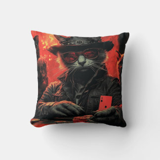 Poker-Faced Felines Cushion