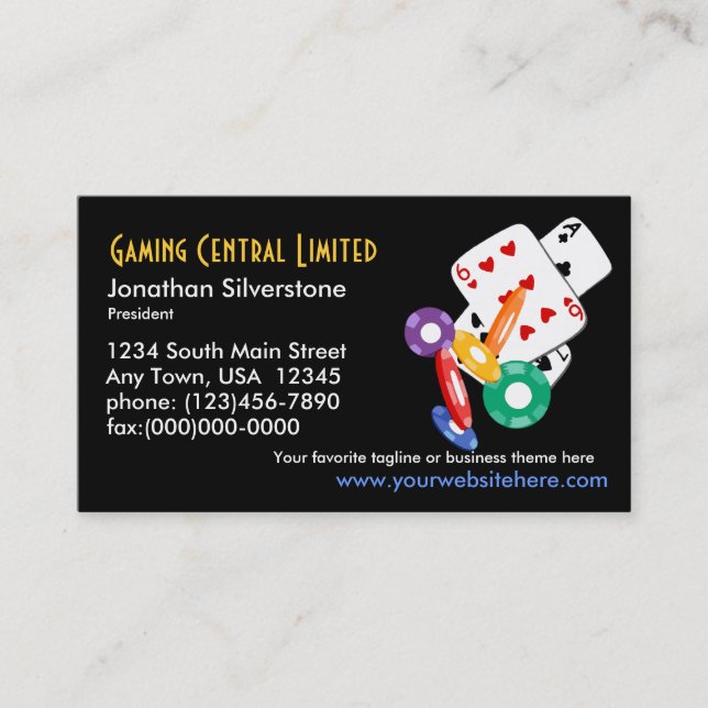 Poker Gaming Business Cards (Front)