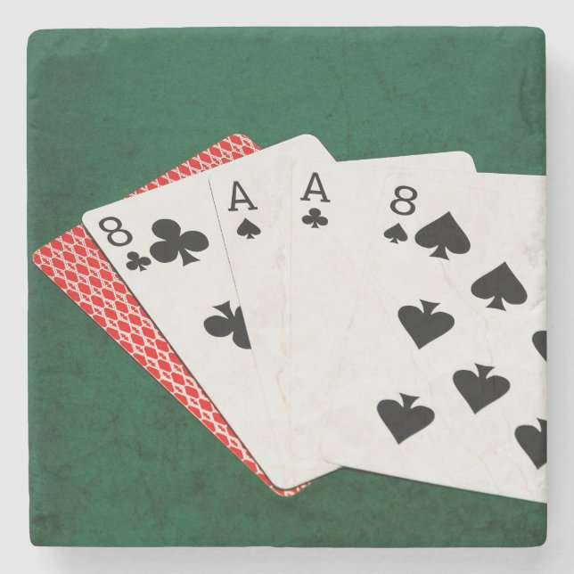 Poker Hands - Dead Man's Hand Stone Coaster (Front)