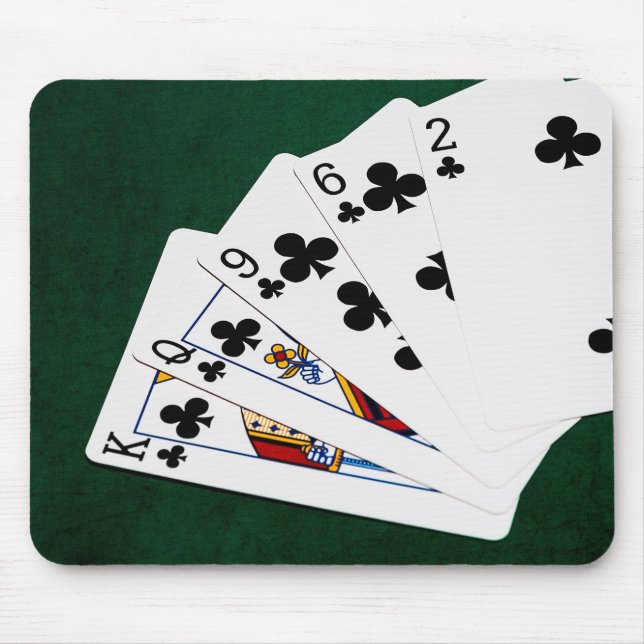 Poker Hands - Flush - Clubs Suit Mouse Pad (Front)