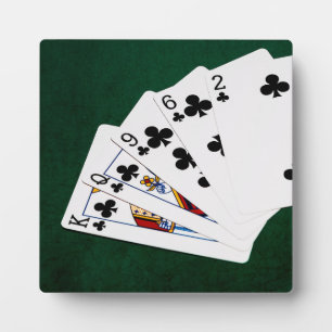 Poker Hands - Flush - Clubs Suit Plaque