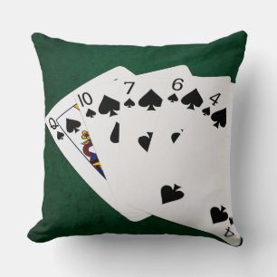 Poker Hands - Flush - Spades Suit Cushion
