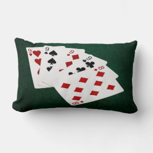 Poker Hands - Four Of A Kind - Nines and Eight Lumbar Cushion