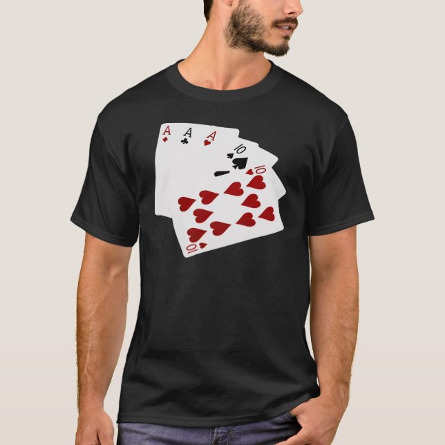 Poker Hands - Full House - Ace and Ten T-Shirt (Front)