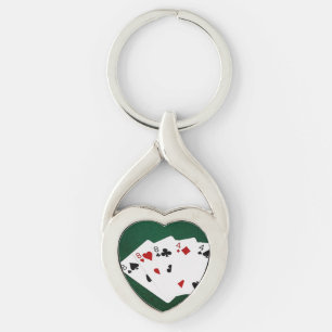 Poker Hands - Full House - Eight and Four Key Ring