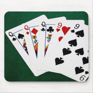 Poker Hands - Full House - Queen and Nine Mouse Pad