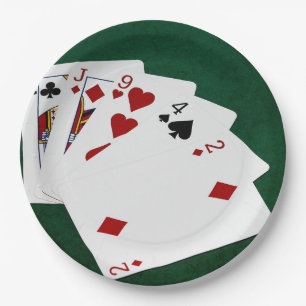 Poker Hands - High Card - King Paper Plate